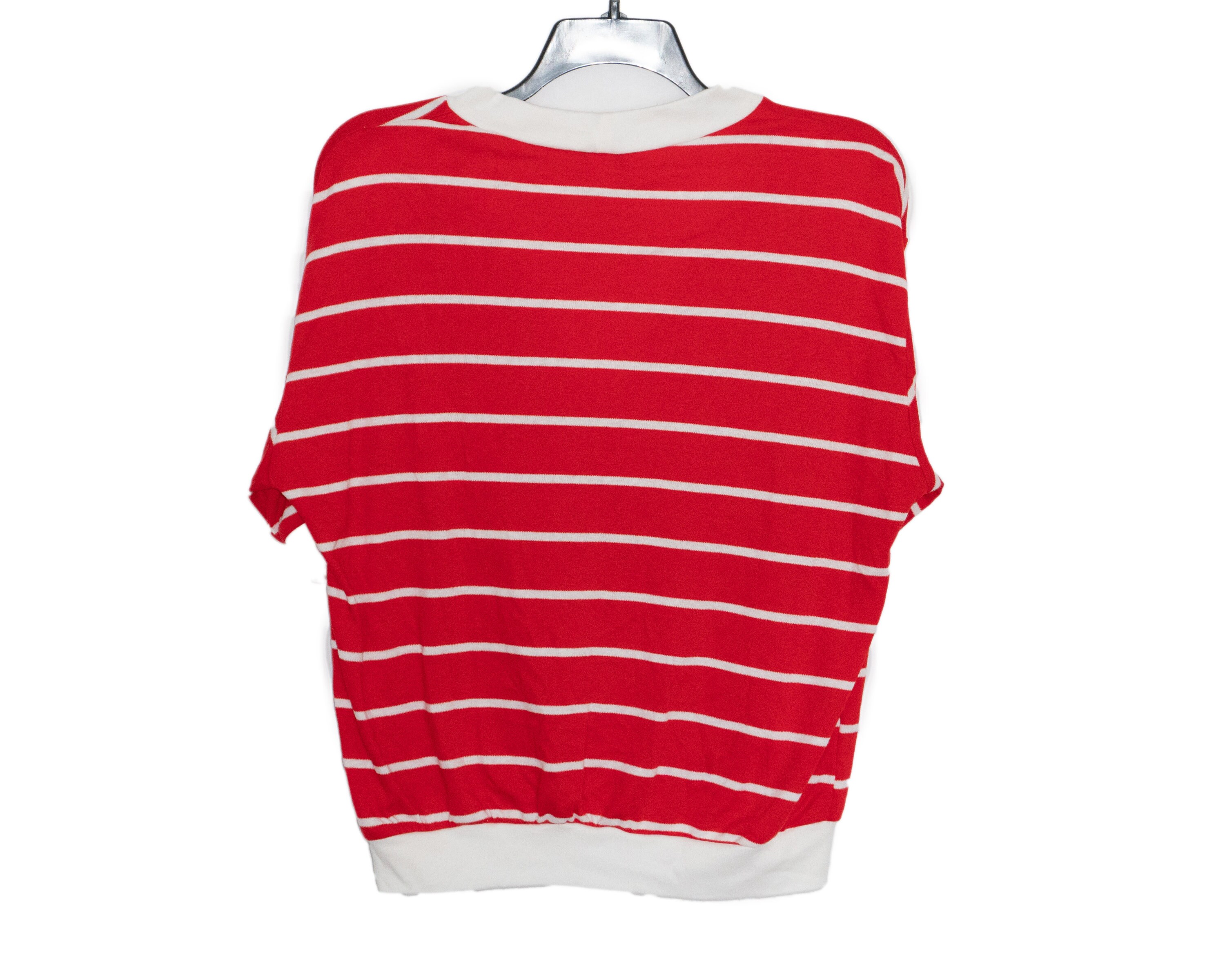 Vintage HMJ Red and White Striped Shoulder Pads V-neck Tee - Etsy