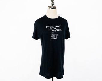 Vintage Stiff Records F*ck Art Lets Dance Black T-shirt Small