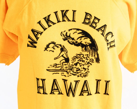 Vintage Hawaii Waikiki Beach Surfing Short Sleeve… - image 2