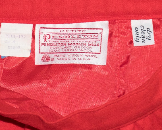 Vintage Pendleton Petite Fitted Solid Cherry True… - image 8