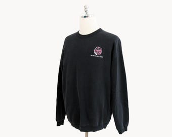 Vintage Blind Pig Records Embroidered Black Sweatshirt Large/X-Large Gildan Heavyweight Cotton Blues Rock Ann Arbor Michigan San Francisco