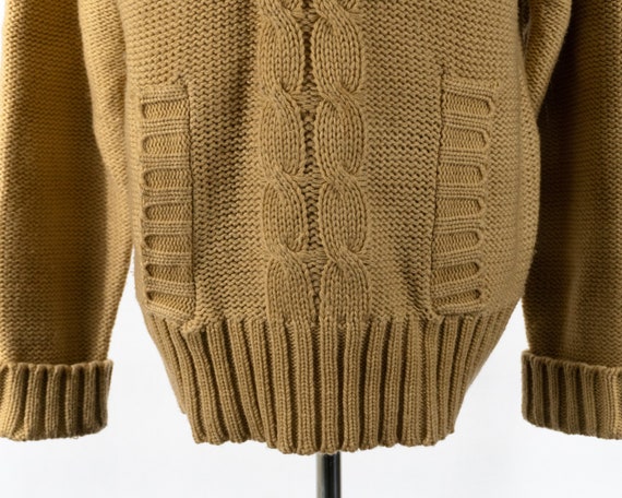 Vintage Oak Tree Cable Knit Tan Brown Sweater Sma… - image 3