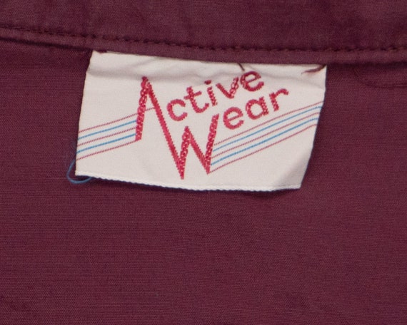 Vintage Active Wear Maroon Pink Gray Striped Zip … - image 3