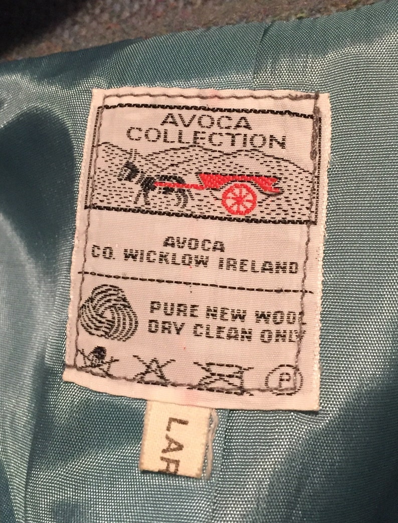 Vintage Avoca Collection Wicklow Ireland Pure New Wool Coat Jacket