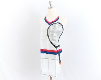 Vintage 80s Novelty Tennis Apron White Small/Medium/Large/XL Adjustable Humor Funny New Deadstock Costume Salamander 1987