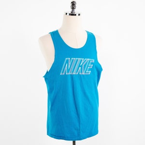 Vintage Nike Muskel Tank Top Blau Medium/Large 41-43 Made in U.S.A. Strand Sommer Workout