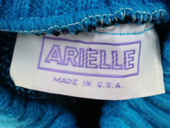 Vintage Arielle Sparkly Glitter Aqua Blue and Bla… - image 5