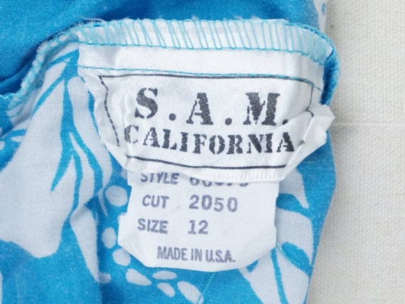 Vintage S.A.M. California Blue and White Floral H… - image 6