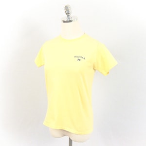 Vintage Michigan Block M Maize Yellow T-Shirt X-Small/Small The Cotton Exchange U of M University of Michigan Wolverines Maize Out