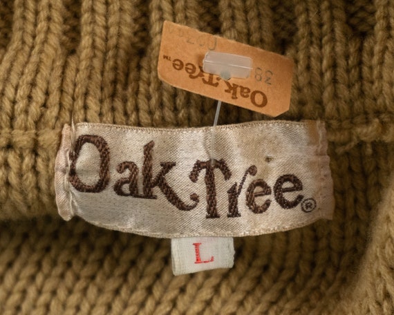 Vintage Oak Tree Cable Knit Tan Brown Sweater Sma… - image 6