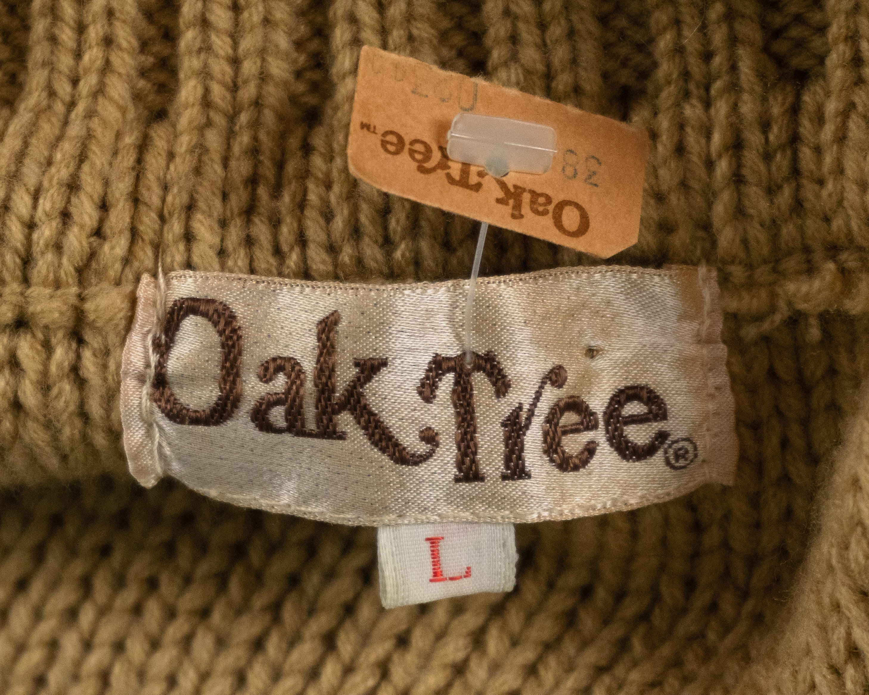 Vintage Oak Tree Cable Knit Tan Brown Sweater Small/medium New - Etsy