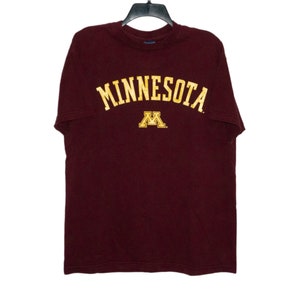 Universiteit van Minnesota Golden Gophers Yellow Gold en Maroon Red T-Shirt Medium UMN U van M