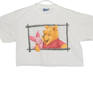 Top vintage Winnie the Pooh Piglet Friends Forever branco médio/grande Jerry Leigh 100% algodão