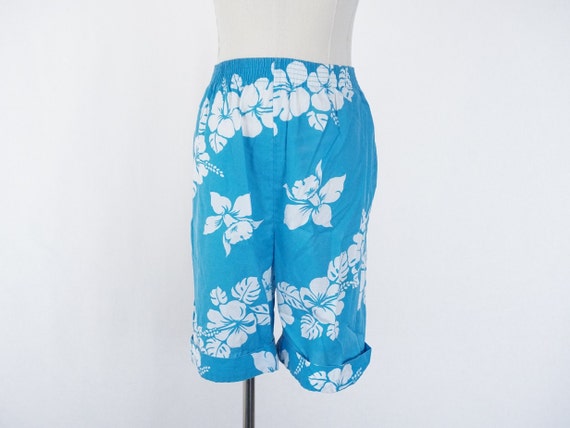Vintage S.A.M. California Blue and White Floral H… - image 1