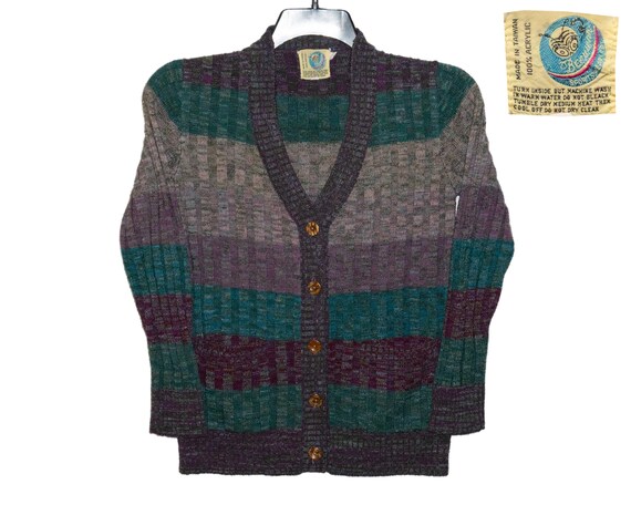 Vintage Beewear Sportswear Ltd Ombre Striped Green