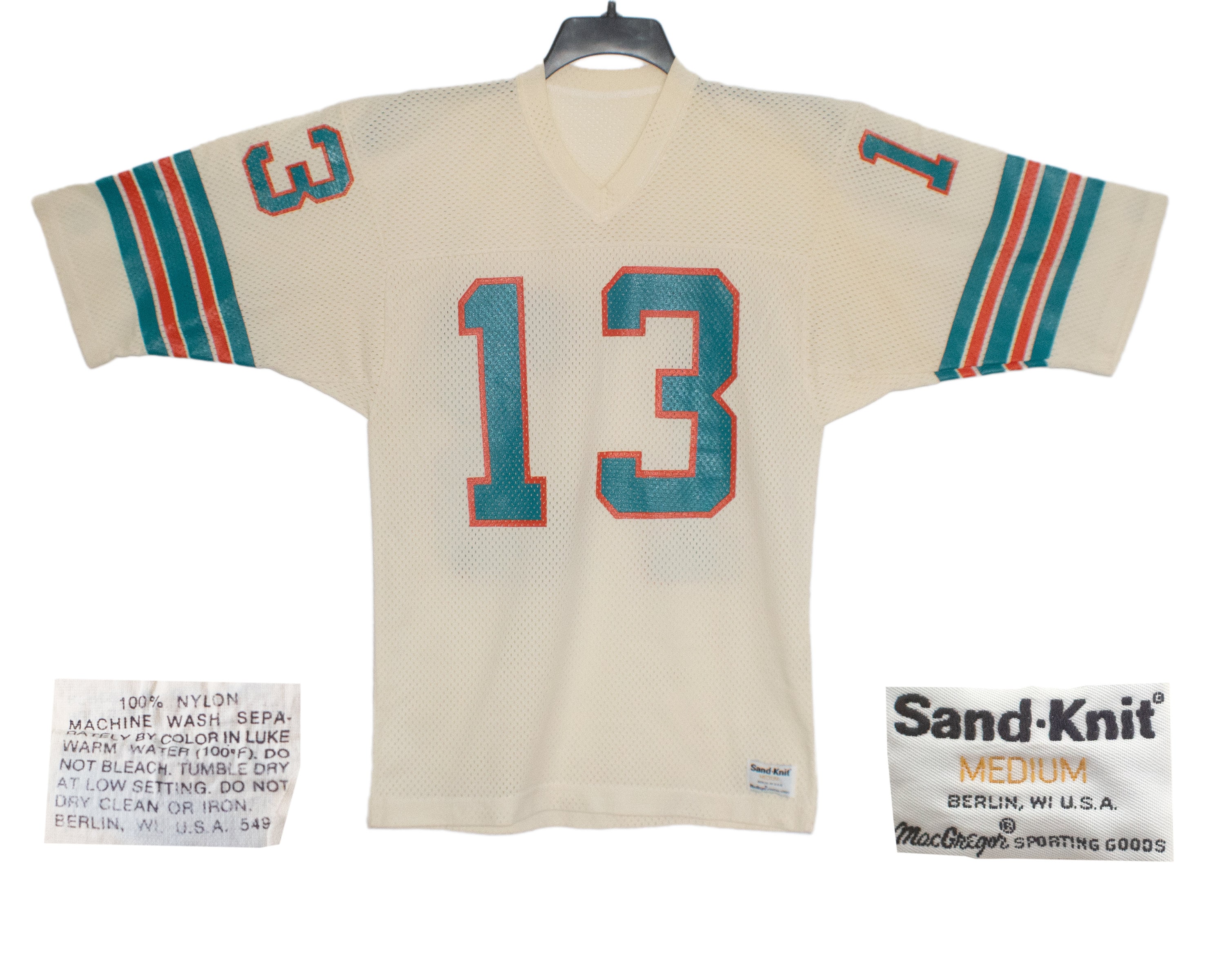 Vintage Dan Marino Miami Dolphins 13 NFL off White Cream Mesh Nylon Jersey  Small/medium Macgregor Sand-knit -  Finland