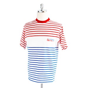 Vintage Pepsi Cola Soda Blue Red and White Striped T-Shirt Medium/Large Soft Drink 80&#39;s
