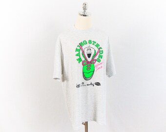 Vintage Making Strides Against Cancer Shoe Heather Gray T-Shirt Large/X-Large Lansing American Cancer Society Soffe Made in U.S.A.