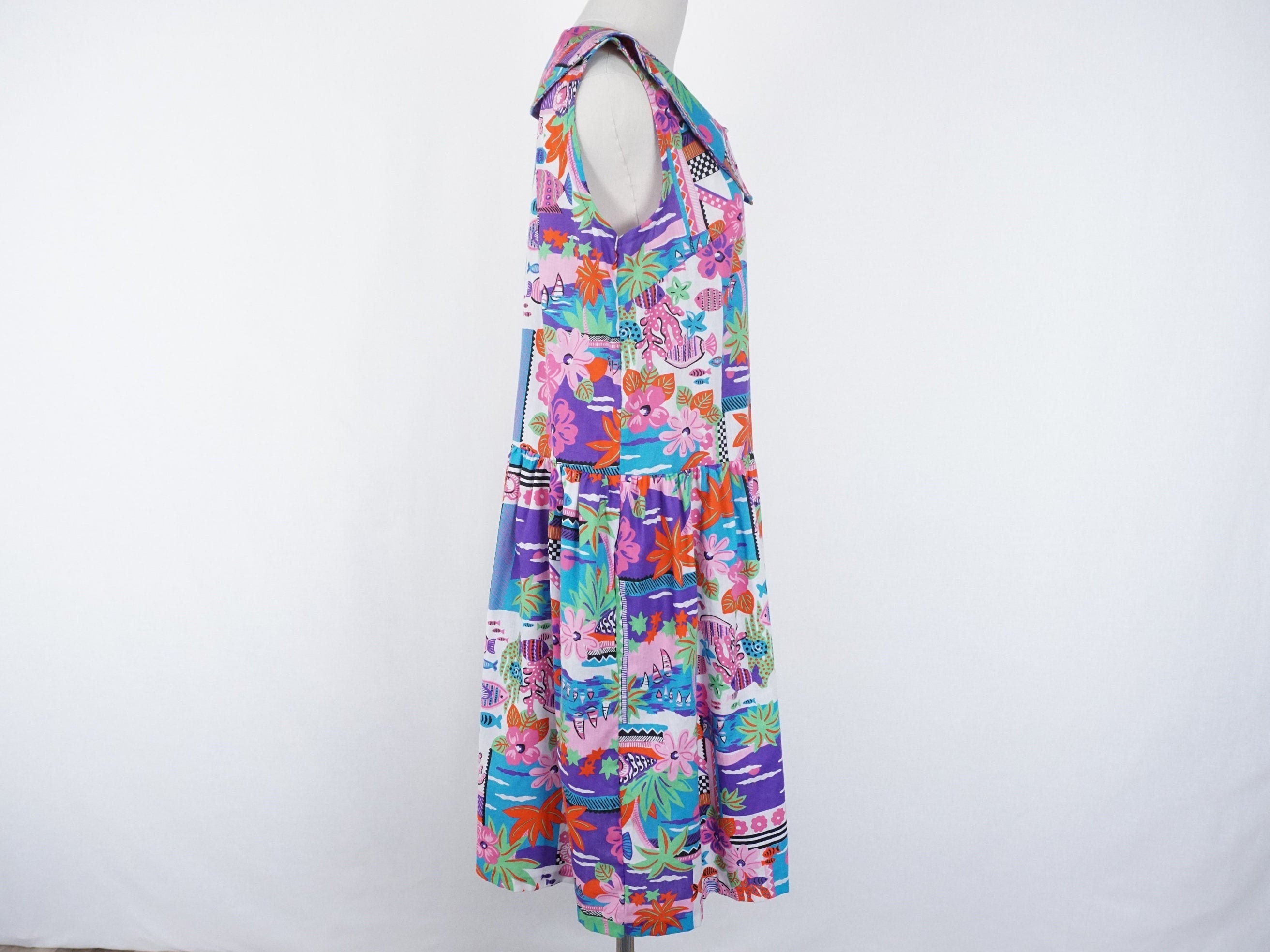 Vintage Day in Day Out 80's 90's Floral Fish Summer - Etsy