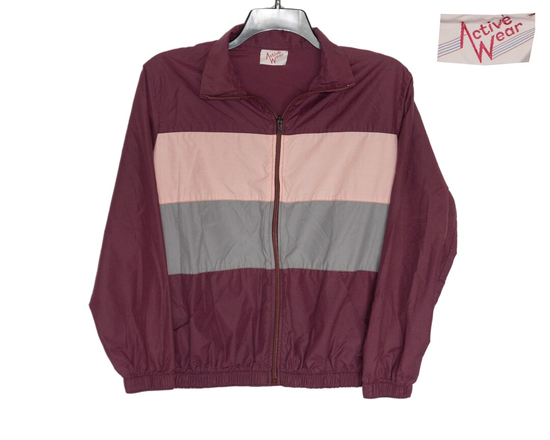 60’s Pink and White Stripe Active Wear Jacket by Blair