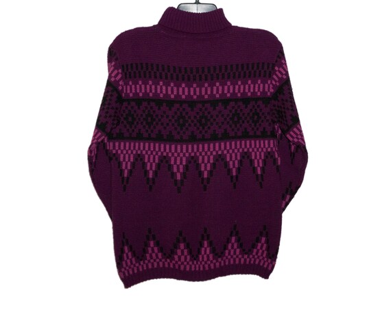 Vintage Woolrich 80's Purple Black and Pink Acryl… - image 2