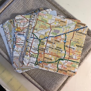 Vintage Map Paper Squares: 3x3 Junk Journal Ephemera