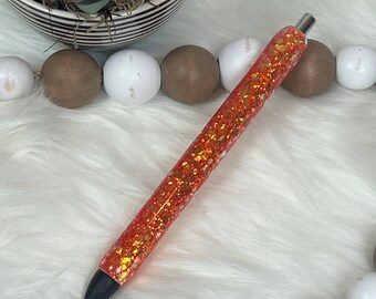 Orange Color-Shift Glitter Pen