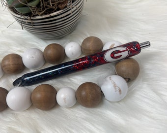 Red/Black Georgia Color-Shift Glitter Pen