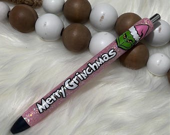 Merry Grinchmas - Glitter Pen - PINK