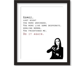 Do It Again Gomez Morticia Addams Digital Art Print 16 x 20