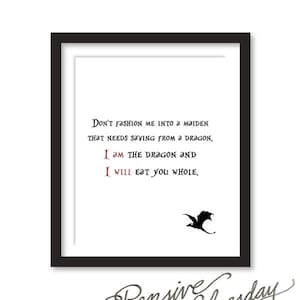 I am the Dragon and I Will Eat You Whole Digital Art Print 16 x 20
