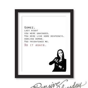 Do It Again Gomez Morticia Addams Digital Art Print 16 x 20