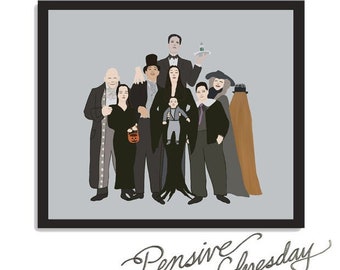 The Addams Family Gomez Morticia Addams Movie Digital Art Print 16 x 20