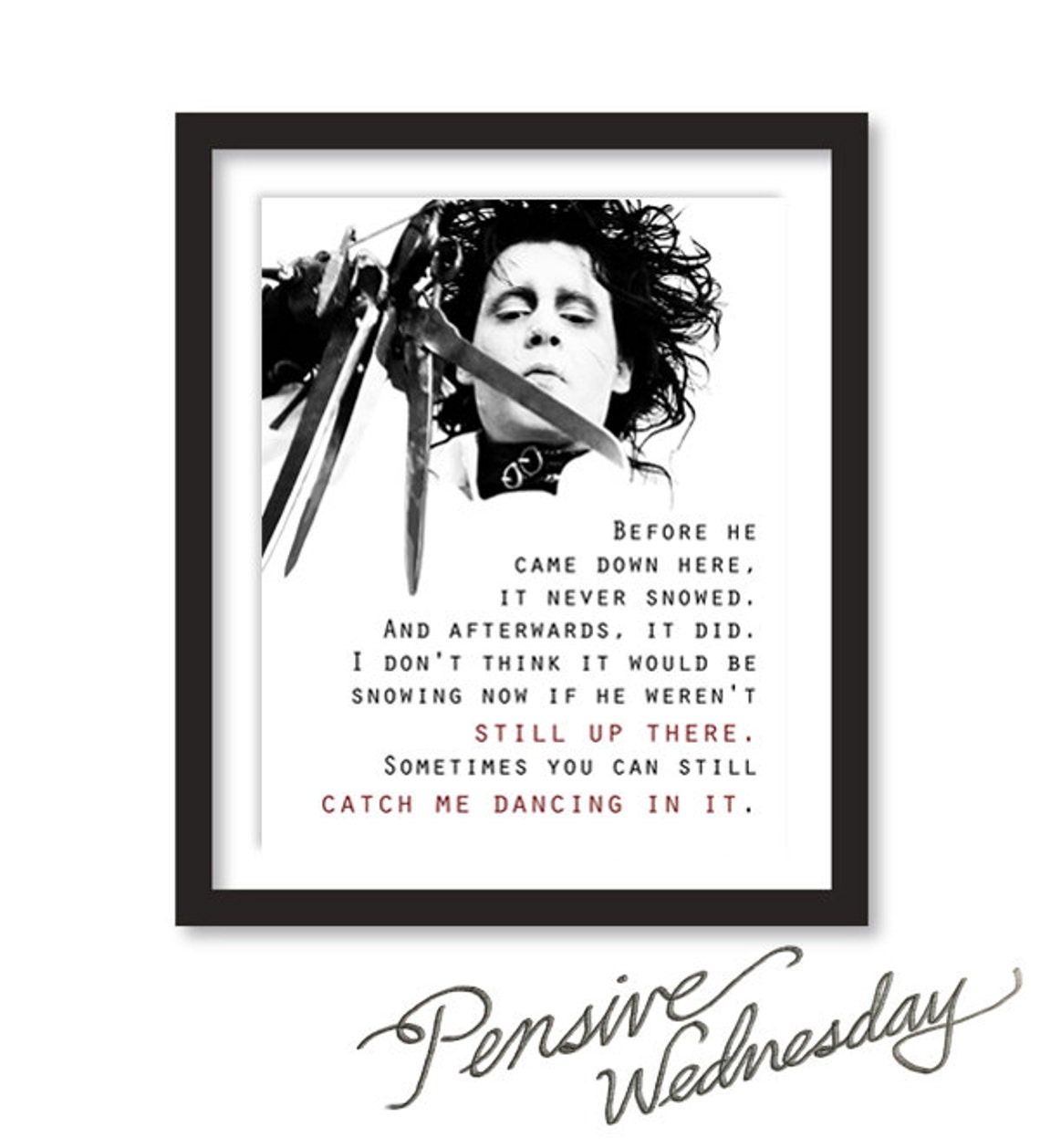 Edward Scissorhands Quote Digital Art Print 16 X 20 - Etsy