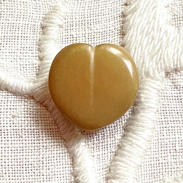 Antique Vegetable Ivory Button. Tagua Nut. Heart.