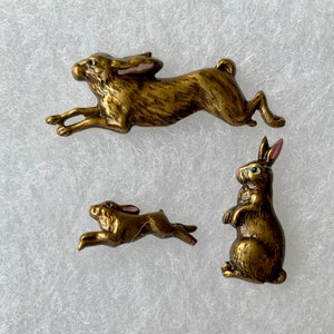 Bronze Rabbit Metal Button. 3 styles  Cute. Kiddie. Craft