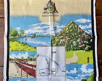 Australian Vintage Tea-towel. Greetings from the Shire of Gordon