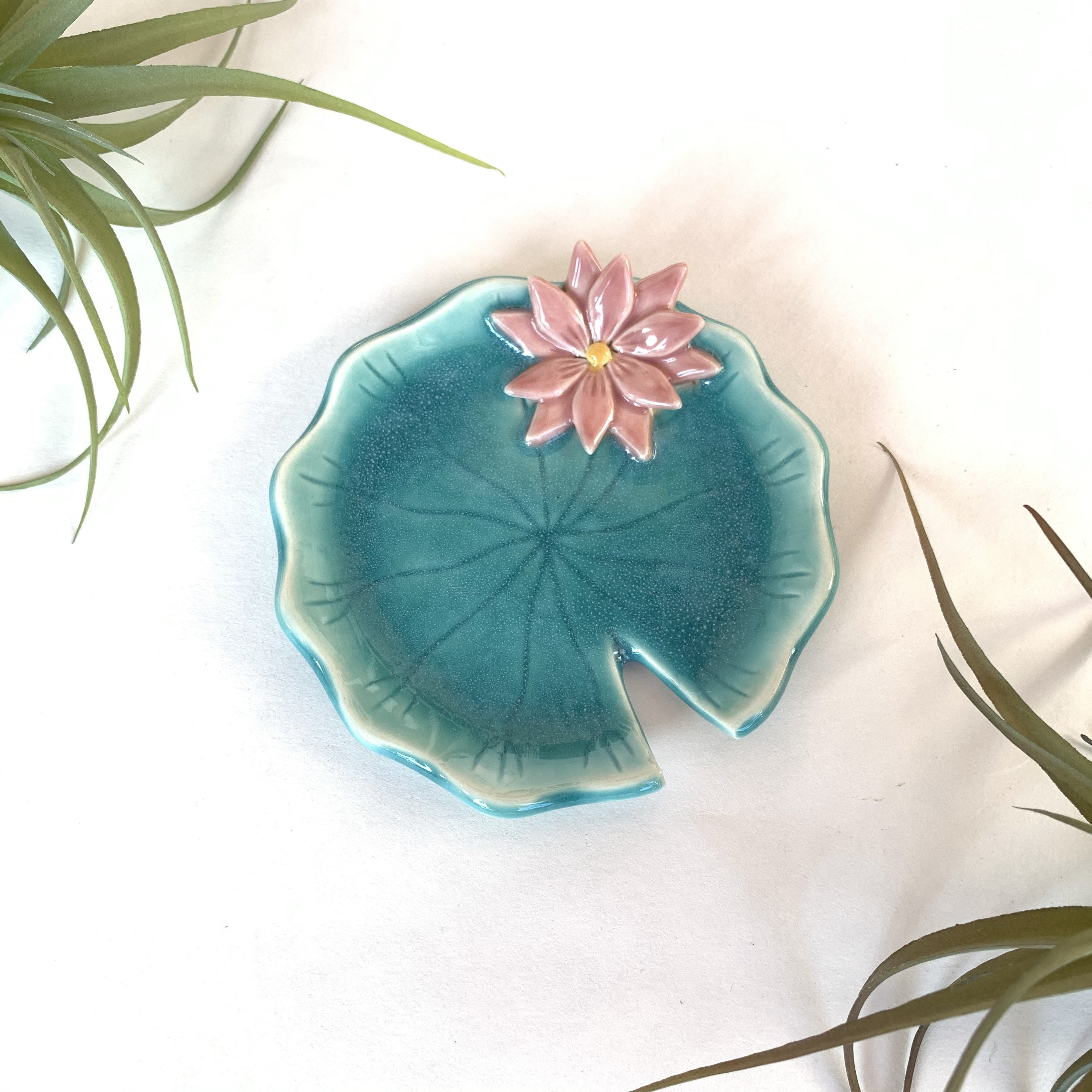 Lily Pad Ring Dish Porcelain Jewelry Dish with Water Lily Etsy