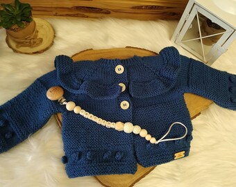 Baby-Strickjacke, Baby-Mädchen-Pullover, Baby-Dusche-Strickjacke-Geschenk, handgestrickte Strickjacke