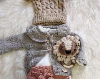 Baby-Strickjacke, Baby-Mädchen-Mantel, Neugeborenen-Strickjacke, Baby-Mädchen-Pullover, Babyparty-Geschenkjacke