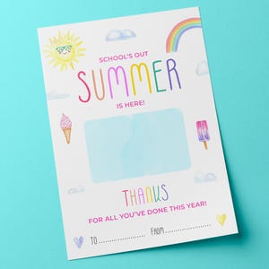 Teacher Gift Card holder printable Teacher Gift Card Holder End of Year Teacher Gift Card Holder Summer Thank You Gift Card End of Year