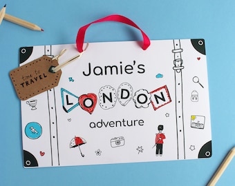 Kids London travel journal printable kit | London vacation activity book | London surprise kids | London kids printable coloring activities