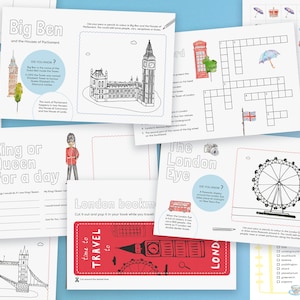 Actividades imprimibles para niños Londres / Viaje a Londres niños / Dibujo para colorear niños Londres / Londres niños sorpresa / Actividades para colorear niños Londres