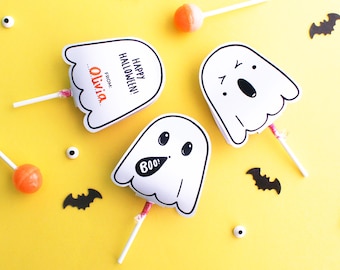 Ghost Lollipop Holder, Halloween Kids Class Treats (Digital Download)