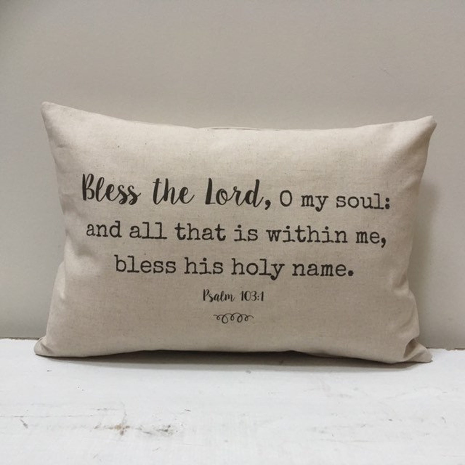Bible verse Psalm cushion. Christian home gift. Custom bible Etsy