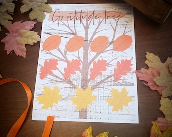 gratitude tree, DIY Thankful Tree Sign, kids Thanksgiving Thankful Tree Craft, Instant Download Printable, Gratitude Tree Print Out,
