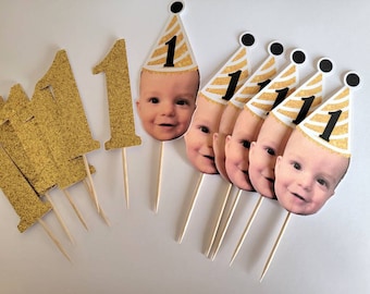 Custom face cupcake toppers, first birthday, 21st,30th,50th, bachelorette, dog decorations, Personalized Photo cupcake, pet cupcake toppers