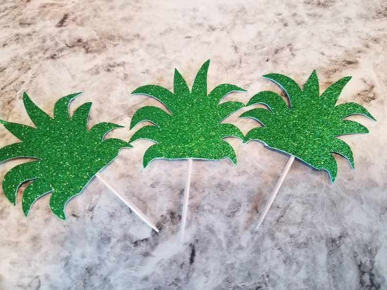 Pineapple cupcake topper, 16ct. Pineapple party, beach party decorations surf party, beach theme, Hawaiian party, tiki party, tropical party image 3