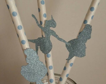 Alice in wonderland party decorations, alice in wonderland decor, wonderland straws, paper straws, party straws, girls birthday party, ideas