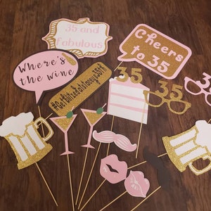 Birthday decorations, 30,35,40,45,50,60,65,70,75,80 th party, photo booth props, dirty 30,
